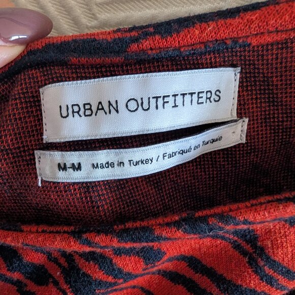 Urban Outfitters One Shoulder Red Animal Print Top Medium Y2K 90s Streetwear - Picture 4 of 8